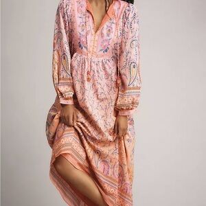 FARM Rio Pink and Orange Paisley Maxi Dress